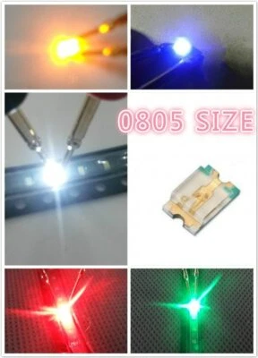 50 x SMD LED 0805 Superhelle LEDs  Leuchtdioden pink rot blau grün orange weiß - Bild 1 von 3