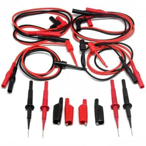 2 AideTek needle tip test leads For FLUKE multimeter alligator clips TLP20155 - Picture 1 of 6