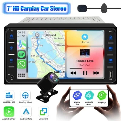 Radio estéreo de automóvil para Toyota y Sicon Apple Carplay Android reproductor automático GPS FM + CÁMARA Foto 1 de 4