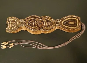 VINTAGE INDIa beaded belt 28" (not including sting fringe) - Picture 1 of 9