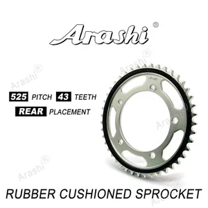 Piñón trasero Arashi 525 cadena 43T para Suzuki GSXS750/Z/ZA 2017 - 2020 2018 - Imagen 1 de 13