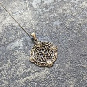 Massiv 925 Sterlingsilber Wikinger Rune Keltischer Baum des Lebens Anhänger Halskette - Bild 1 von 4