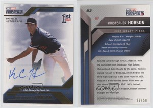 2009 TRISTAR Prospects Plus Gold Auto /50 Kristopher Hobson #63 Auto