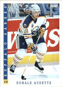 1993-94 Score Buffalo Sabres Hockey Card #77 Donald Audette
