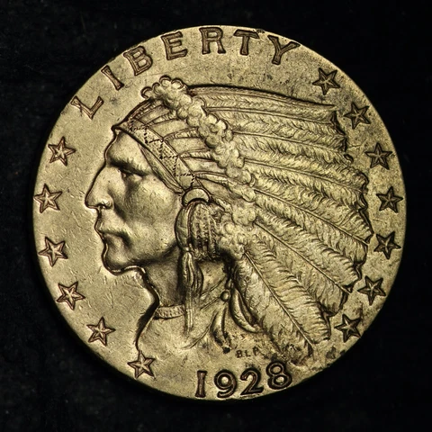 1928 Indian Gold $2.50 Dollar Quarter Eagle CHOICE BU FREE SHIPPING E398 AELM Cover