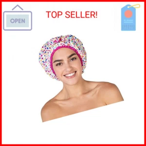 Reusable Shower Cap & Bath Cap & Lined, Oversized Waterproof Shower Caps Large D - Picture 1 of 2