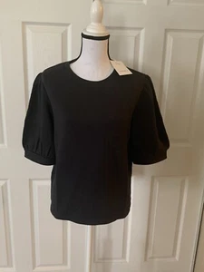 Women's Tops XL Short Puff Sleeves Black - Picture 1 of 4