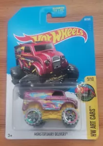 2016 Hot Wheels - Monster Dairy Delivery - #5/10 - HW Art Cars - #62/365 - DTX91 - Picture 1 of 2