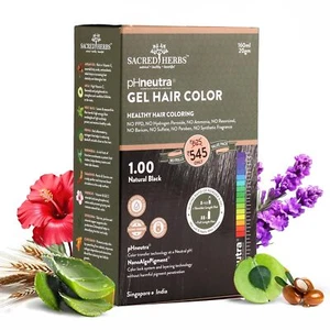 SACRED HERBS Natural Organic Gel Hair Color Long Lasting Natural Black 180ml - Bild 1 von 5