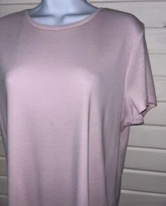 Talbots Sz LARGE Pink Pima Cotton Shirt Tunic Tee S/S EUC - Picture 1 of 8