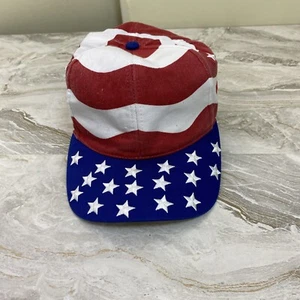 Nissin American Flag Hat Adult Mens Red White Blue Strap Back Cap Adjustable - Picture 1 of 6