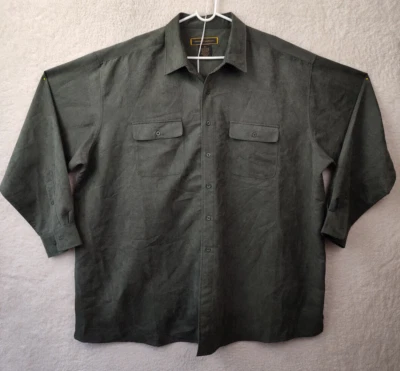 Camisa George Foreman Hombre 3XL Verde 100% Poliéster Manga Larga Informal Abotonada Foto 1 de 4