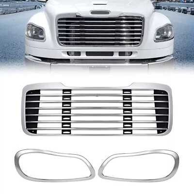 For Freightliner M2 106 112 2002-2022 Chrome Front Grille w/ Headlight Bezel Set - Image 1 of 4