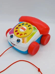 Fisher Price Pull Telefono Giocattolo con Corda Tirante e Occhi in Movimento - Foto 1 di 10
