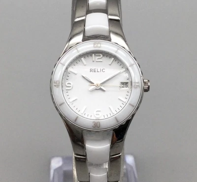 Reloj Reliquia Mujer 25mm Esfera Blanca Tono Plateado ZR11894 Batería Nueva 7.25" Foto 1 de 4