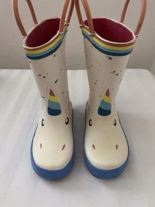 Cat & Jack Kleinkind Mädchen Regenstiefel - Größe 7 - Einhorn - Bild 1 von 8