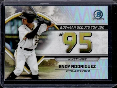 2023 Bowman Endy Rodriguez Scouts Top 100 Chrome #BTP-95 Pirates - Image 1 of 2