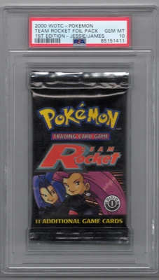 Pokemon Team Rocket Jessie & James 1ª Edición Booster Pack PSA 10 Foto 1 de 2