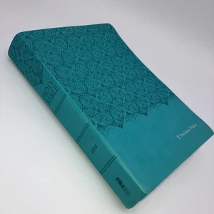 Holy Bible NIV Zondervan 2011 Leathersoft Blue Green Giant Print SEE PICS - Picture 1 of 6