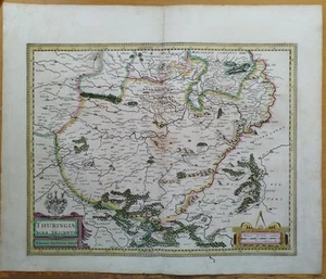 Thüringen Thuringiae Nova Descriptio - Blaeu Original Kupferstich Karte - 1650 - Picture 1 of 6