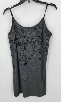 Victorias Secret Slip Dress Womens M/L Black Velvet Y2K 90s Whimsigoth Retro - Image 1 of 4