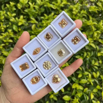 Champagne 0.5-3ct Multiple Shapes Moissanite Loose GRA VVS1 Factory Directly - Image 1 of 4