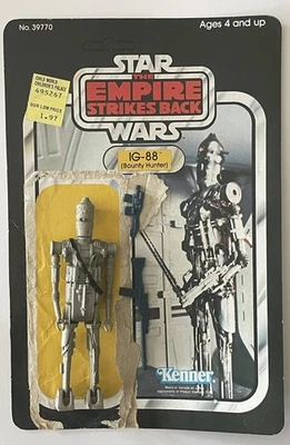 Vtg 1980 IG-88 (Bounty Hunter) Action Figure with Card Back - Kenner Star Wars - Image 1 of 4