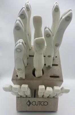 Juego de cuchillos Cutco 18 ranuras perlas blancas con bloque - 16 piezas - Leer descripción Foto 1 de 4
