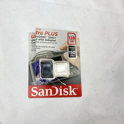 Sandisk Ultra Plus microSDXC UHS-I con Adaptador de Tarjeta 128gb Full HD Video Parcial Foto 1 de 4