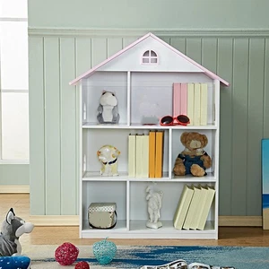 Estantería de madera para casa de muñecas para niñas estantería de almacenamiento de juguetes casa - Imagen 1 de 5