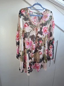 MONSOON Floral Butterfly Tunic With Sequin Size 12 New Without Tag - Picture 1 of 8
