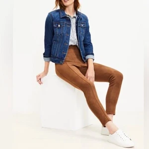 Nuevo con etiquetas Loft Marrón Gamuza Imitada Leggings Ponte Pantalones Ajustados Mujer Talla 12 Otoño Invierno - Imagen 1 de 10
