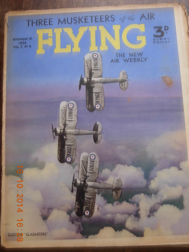Flying magazine 19 November 1938 Vol 2 No 8 Edited by W E Johns (Biggles) - Image 1 of 2