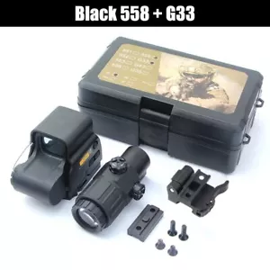 Hunting 558 Holographic Red/Green Dot Sight + G33 3X Magnifier Scope 20mm Rail - Picture 1 of 8