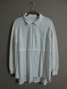 Essential Mood Sita Murt Women's 44 White Viscose Top with Wool Contrast Sleeves - Picture 1 of 9