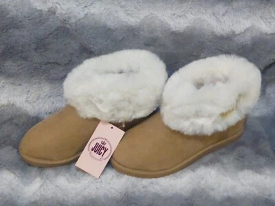  Juicy Couture J-Keera Natural Fur Trim Ankle Boots 7M NWT $70 - Image 1 of 3