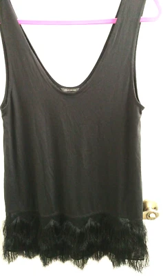 Banana  Republic Women's Swim Cover Up with Fringe Black ,  pullover Medium - Image 1 of 4