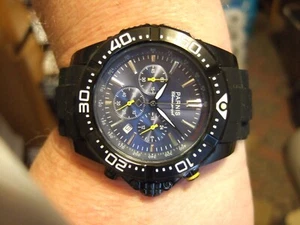 New Men's Parnis PA6008 Large 49.00mm PVD Black Cased Chronograph! - Picture 1 of 16