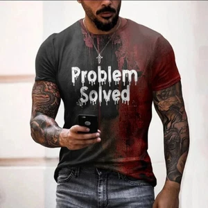 Problem Solved Bloody T Shirt ,funny Halloween T Shirt - Picture 1 of 15