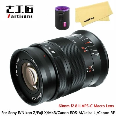 7artisans 60mm F2.8 II Super Macro Lens For Leica L Fuji X Sony E Nikon Z M4/3 - Image 1 of 4