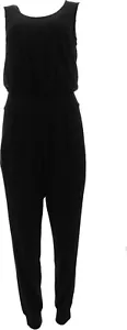 Susan Graver Weekend Cozy Jersey Knit Jumpsuit Black 1X NWOT (737) - Picture 1 of 9