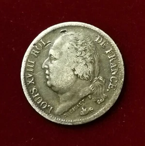 PEU COURANTE **** 1/2 FRANC Louis XVIII 1824 W Lille RARE 101k mint TTB **** - Imagen 1 de 2