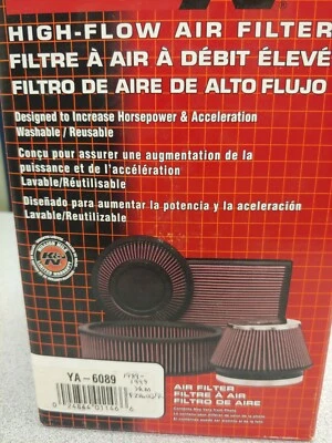 NEW - K&N HIGH-FLOW AIR FILTER - YA-6089 - fits 1989-1999 Yamaha FZR600/ FZR600R - Image 1 of 4