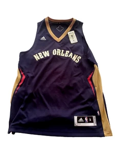 Adidas New Orleans Pelicans NBA Basketball Jersey Men's sz M Blue Gold 7912A - Picture 1 of 4