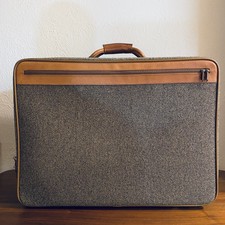 Vintage 70’ Hartmann Leather Tweed Suitcase 24’