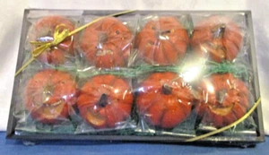 Halloween Pumpkin Ornament Gift Set-8 Carved Cast Resin Pumpkins w/Plastic Tray - Picture 1 of 14