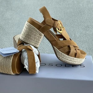 Aerosoles Women's Chatham Heeled Leather Sandal, Tan Suede, 6 NWB S175 - Picture 1 of 8