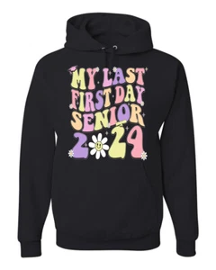 My Last First Day groovy Letters Abschlusskappe Unisex Hoodie Sweatshirt - Bild 1 von 12