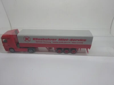 Herpa: Scania Remorque À Plateau "Kässbohrer Service De Location" (SSK24) - Photo 1/2