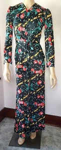 1970s Sweet Vintage Novelty "A Rose is a Rose" Peplum Jersey Wide Leg Jumpsuit. - Picture 1 of 18